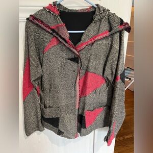 Babette wool knit patch jacket